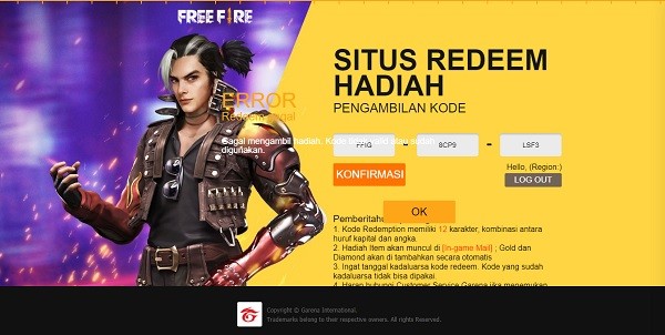 Kode Redeem FF 10 Agustus