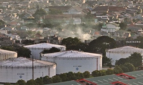 Kawasan Depo Pertamina Plumpang yang terbakar. (Foto: PMJ News)