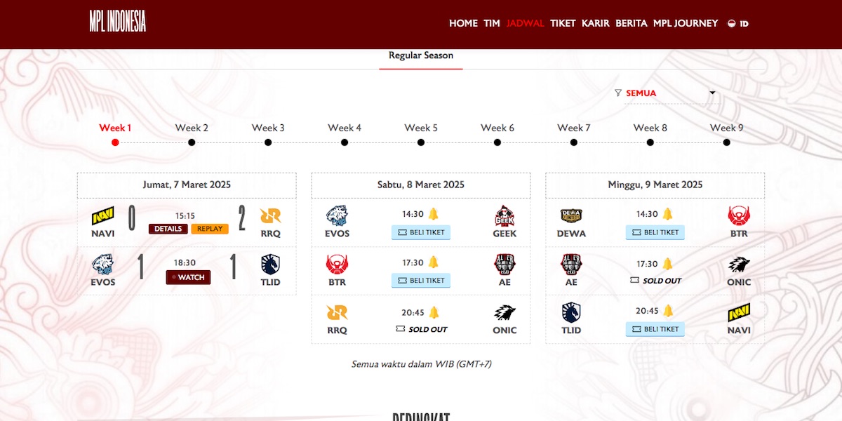 Jadwal MPL ID Season 15