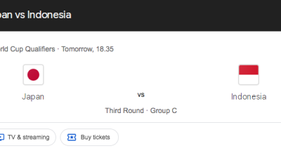 Jadwal dan Link Streaming Jepang vs Indonesia